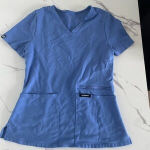 Jaanuu Women's Short Sleeve Blue Scrub Top